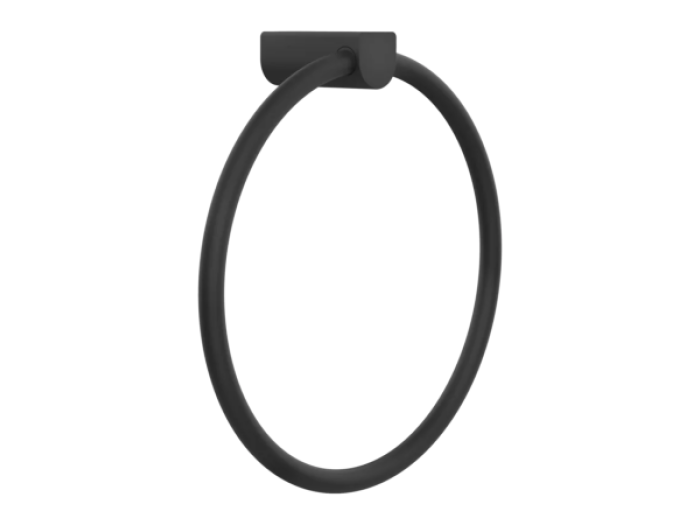 На изображении товар Полотенцедержатель Gessi Rilievo, кольцевой, настенный, Ø222х67 мм, цвет Matte Black от официального представителя в Москве
