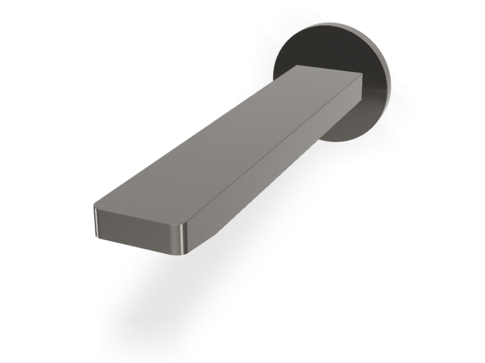 На изображении товар Излив Carlo Frattini Mast, настенный, L-215 мм, цвет чёрный хром от официального представителя в Москве