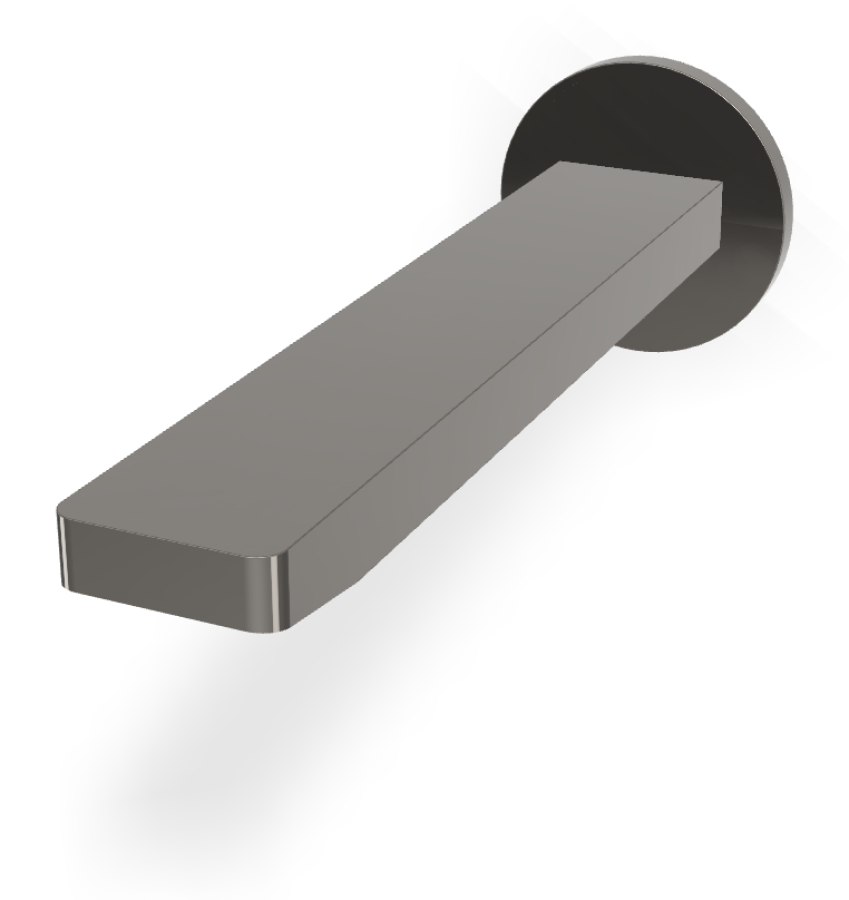 Излив Carlo Frattini Mast, настенный, L-215 мм, цвет чёрный хром