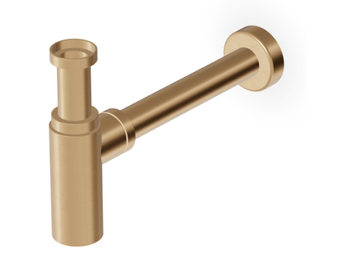 На изображении товар Сифон Zucchetti Miscellaneous, для раковины, 1 1/4, цвет Brushed British Gold PVD от официального представителя в Москве