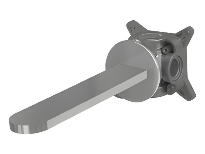 На изображении товар Излив для раковины AntonioLupi Indigo, вылет 185 мм, настенный, в комплекте со скрытой частью, цвет хром от официального представителя в Москве