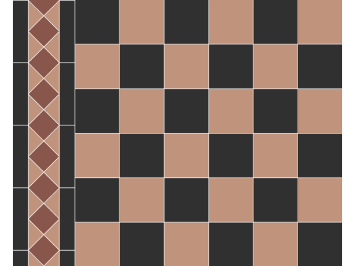 На изображении товар Micro. Керамогранит Victorian Lincoln 10X10 on mesh straight 40,2X40,2 от официального представителя в Москве