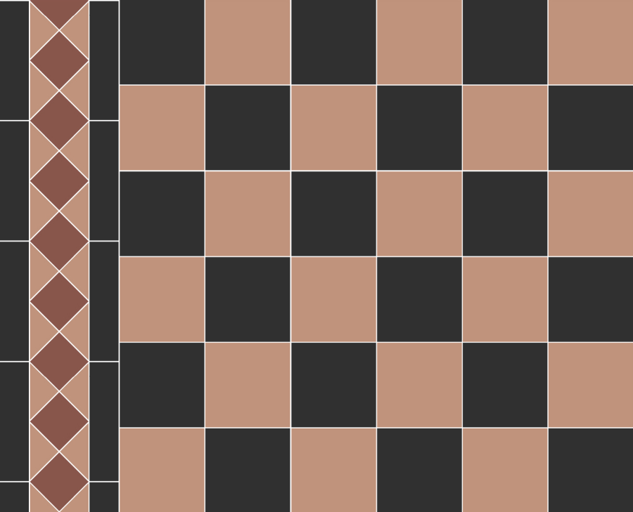 Micro. Керамогранит Victorian Lincoln 10X10 on mesh straight 40,2X40,2