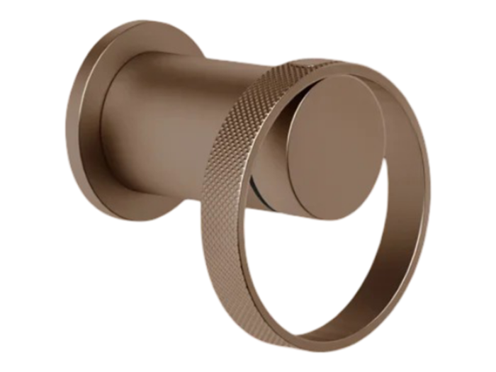 На изображении товар Смеситель для душа Gessi Anello, встраиваемый, 70x65 мм,  однорычажный, внешняя часть, цвет Copper Brushed PVD от официального представителя в Москве