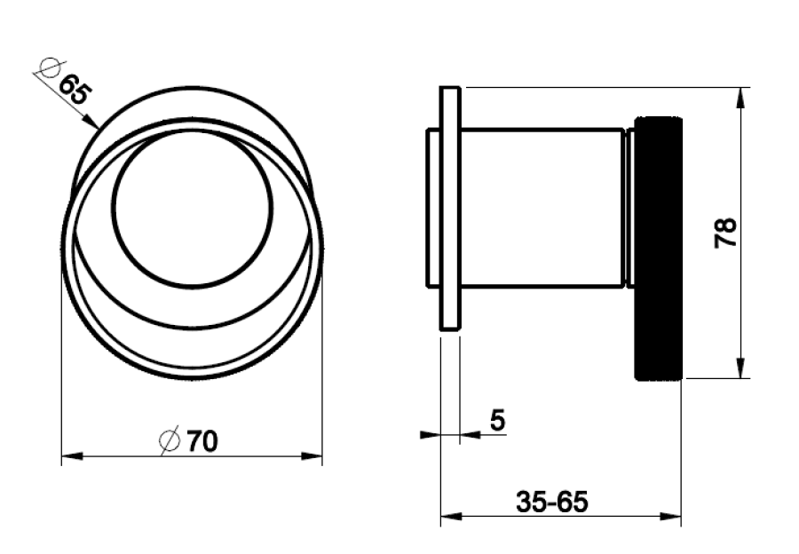 Смеситель для душа Gessi Anello, встраиваемый, 70x65 мм,  однорычажный, внешняя часть, цвет Copper Brushed PVD - изображение 1