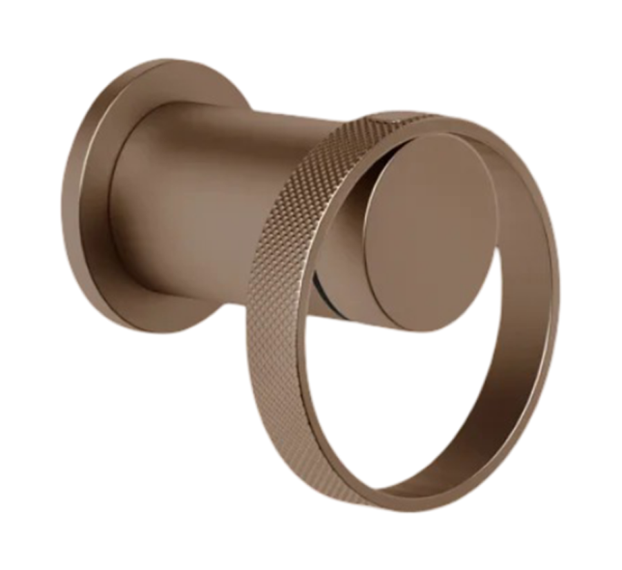 Смеситель для душа Gessi Anello, встраиваемый, 70x65 мм,  однорычажный, внешняя часть, цвет Copper Brushed PVD