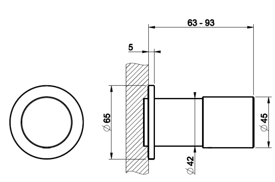 Смеситель Gessi Habito, настенный, ⌀45x93 мм, цвет Black Metal Brushed PVD - изображение 1