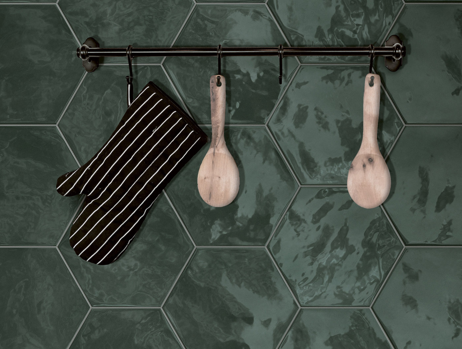 Terratinta Ceramics Керамогранит Hexa Wall Glossy Green Echo 17.3x15 / 10.0 - изображение 1