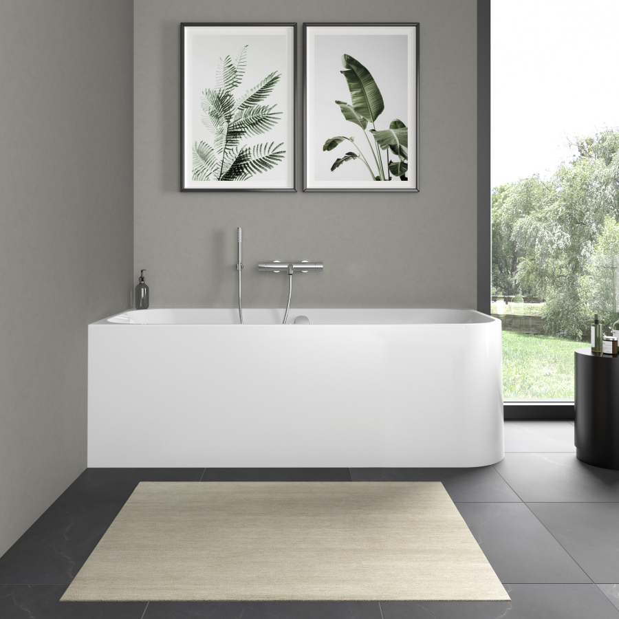 Ванна Duravit Happy D.2, 1800x800 мм, в левый угол, c двумя наклонами для спины, с интегрированной акриловой панелью и ножками, цвет белый - изображение 4