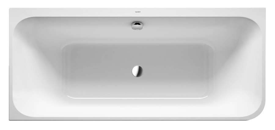 Ванна Duravit Happy D.2, 1800x800 мм, в левый угол, c двумя наклонами для спины, с интегрированной акриловой панелью и ножками, цвет белый