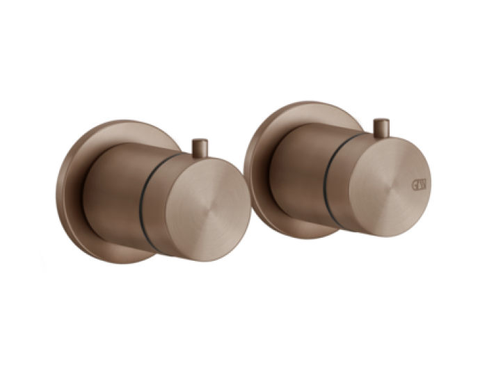На изображении товар Термостат Gessi 316, встраиваемый, на 2 выхода, цвет Copper Brushed PVD от официального представителя в Москве