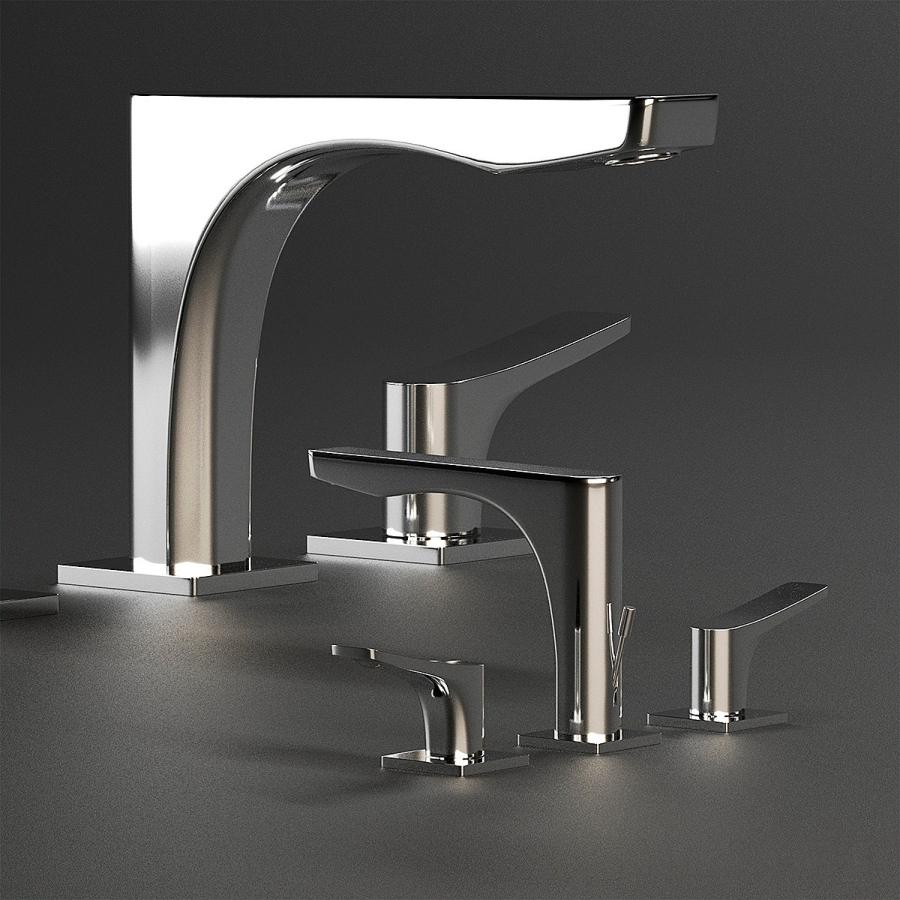 Смеситель для раковины Gessi Rilievo, с донным клапаном, соединительными шлангами, длина излива 195 мм, цвет Chrome - изображение 1