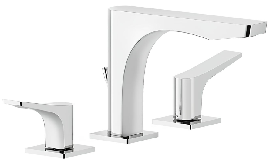 Смеситель для раковины Gessi Rilievo, с донным клапаном, соединительными шлангами, длина излива 195 мм, цвет Chrome