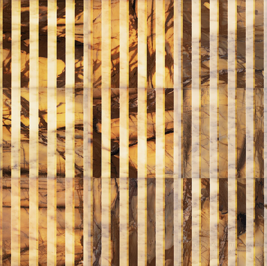 Lithos design Камень с подсветкой Backlit Wall Pietre Chiaroscure Stripes 60x60x5,4