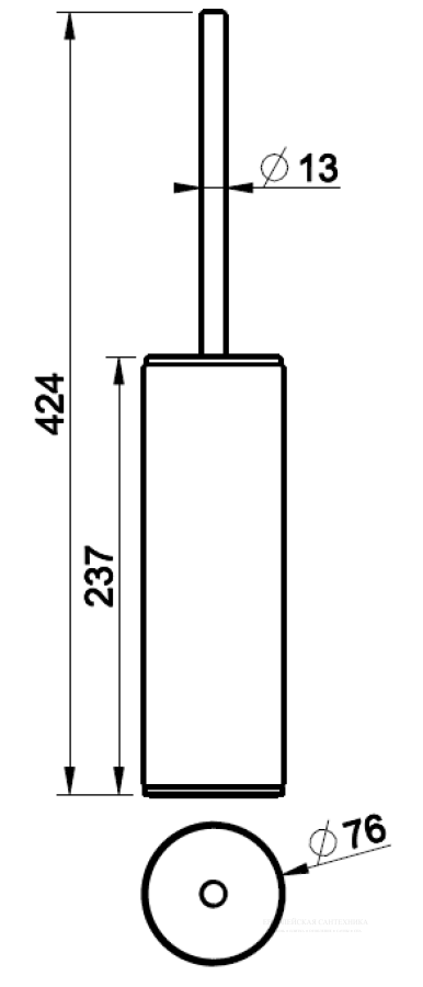 Ёршик Gessi 316, напольный, цвет Black Metal Brushed PVD - изображение 6