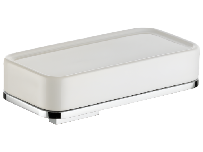 На изображении товар Мыльница Bagno&Associati Altissima подвесная, цвет белый/хром от официального представителя в Москве