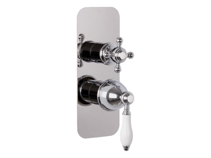 На изображении товар Смеситель Carlo Frattini Herend, с переключателем на 2/3 источника, Н-273 мм, внешняя часть, цвет никель брашированный от официального представителя в Москве