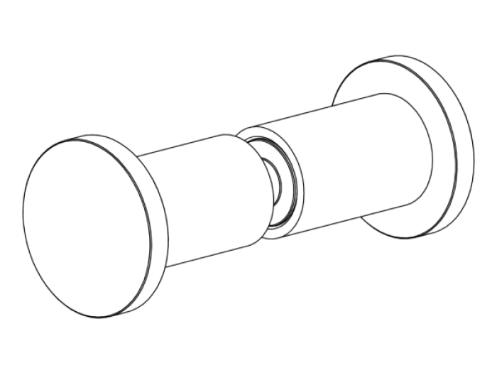 На изображении товар Ручка CeaDesign Stem, Ø35 мм, для стеклянной душевой кабины, двухсторонняя, сталь, цвет сатинированная нержавеющая сталь от официального представителя в Москве