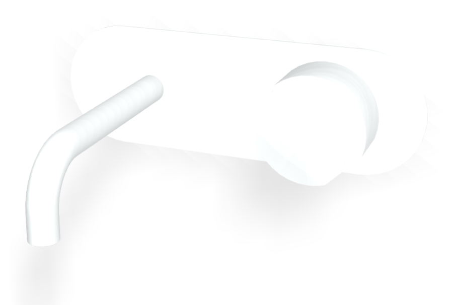 Смеситель для раковины Carlo Frattini SO, настенный, без ручек, с донным клапаном Click-Clack, излив 147 мм, внешняя часть, цвет белый матовый