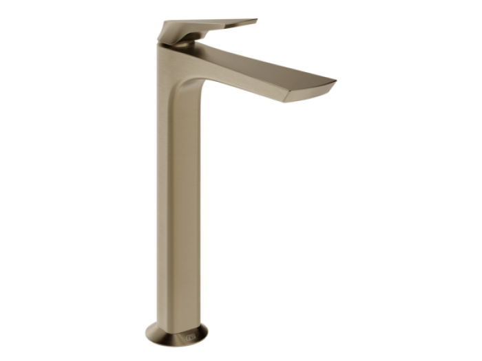 На изображении товар Смеситель для раковины Gessi Ventaglio, высокий, без донного клапана, цвет Finox Brushed Nickel от официального представителя в Москве