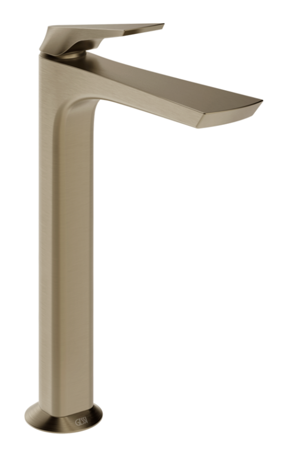Смеситель для раковины Gessi Ventaglio, высокий, без донного клапана, цвет Finox Brushed Nickel