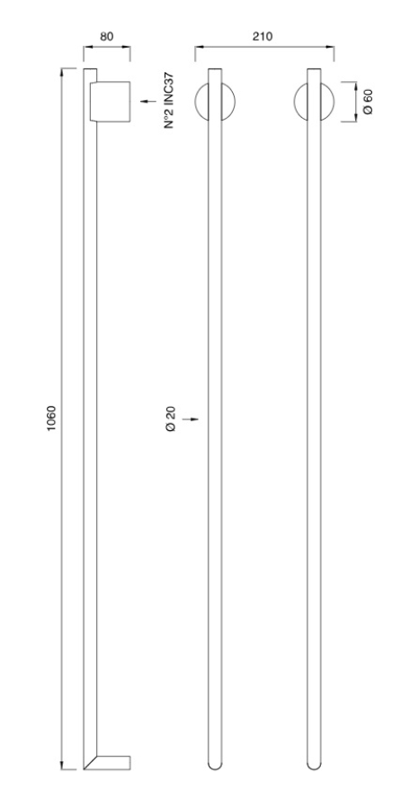 Полотенцесушитель CeaDesign Equilibrio, электрический, 2 перекладины, цвет Black Diamond сатинированный - изображение 2