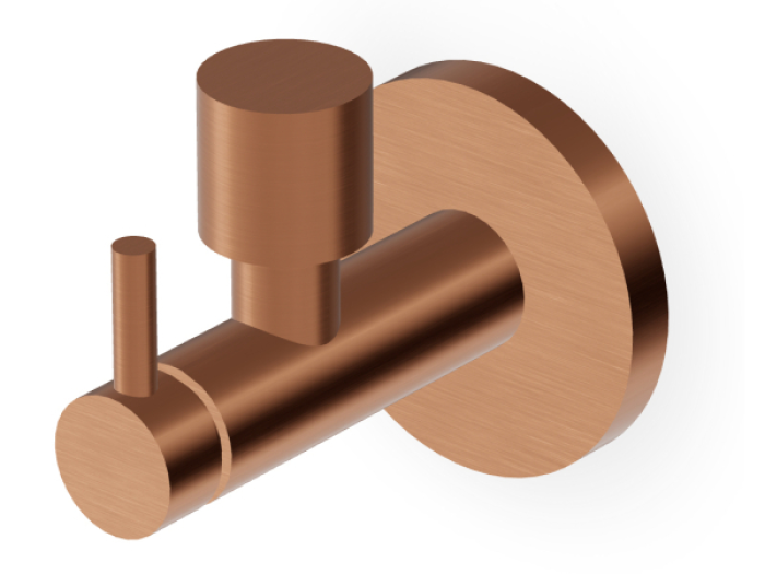 На изображении товар Запорный вентиль Zucchetti Miscellaneous, угловой, 1/2 дюйма на входе, с фильтром, комплект из 2-х шт, цвет Brushed Copper PVD от официального представителя в Москве