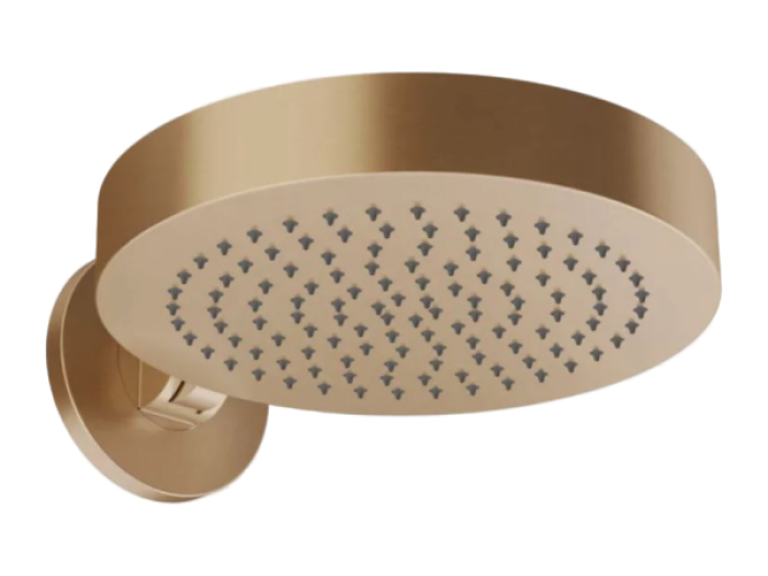 На изображении товар Верхний душ Gessi Tondo, поворотный, Ø320 мм, с защитой от известкового налёта, Н-331 мм, цвет Warm Bronze Br. PVD от официального представителя в Москве