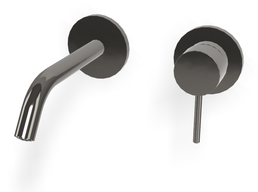 Смеситель для раковины Carlo Frattini Spillo Up, встраиваемый, с донным клапаном Click-Clack, внешние части, цвет чёрный хром