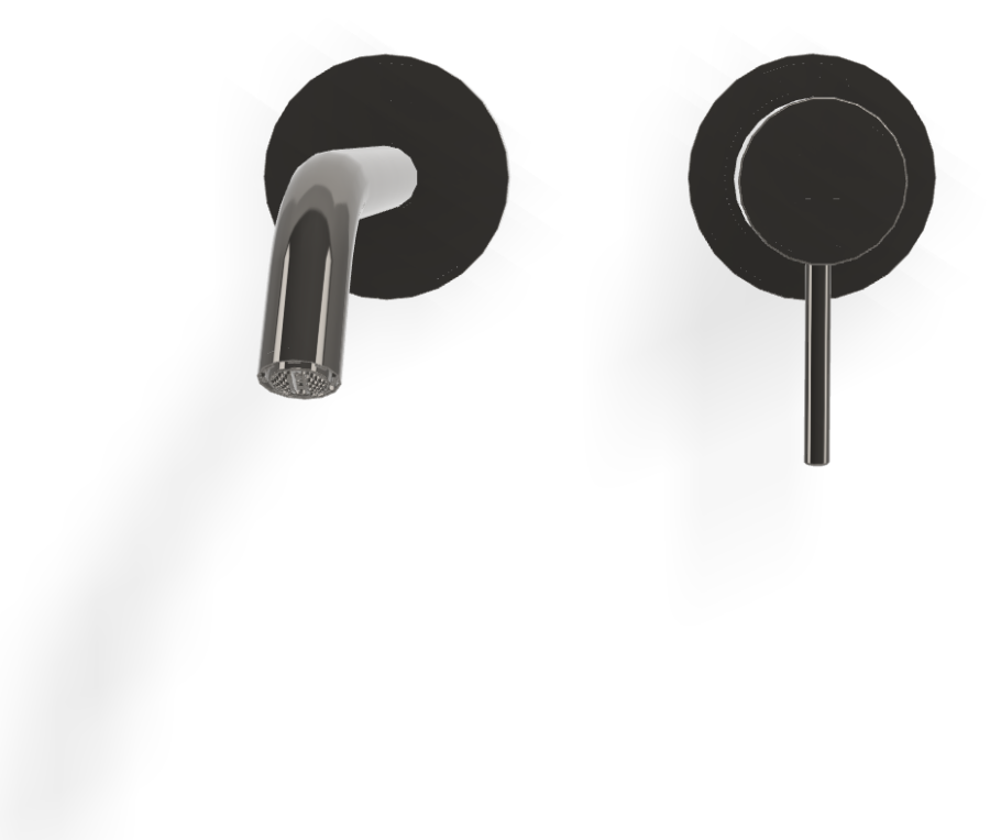 Смеситель для раковины Carlo Frattini Spillo Up, встраиваемый, с донным клапаном Click-Clack, внешние части, цвет чёрный хром - изображение 1