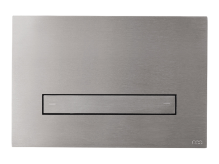 На изображении товар Панель двойного смыва CeaDesign Hydroplate, сталь, цвет сатинированная сталь от официального представителя в Москве