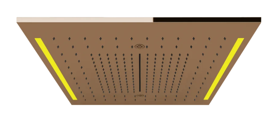 Накладная панель верхнего душа Gessi Colour, с подсветкой, 500x500 мм, цвет Copper PVD