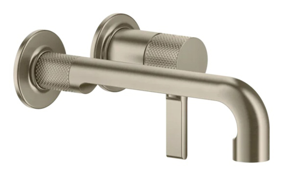 Смеситель для раковины Gessi Inciso, настенный, короткий излив, без донного клапана, встраиваемый, цвет Finox Brushed Nickel