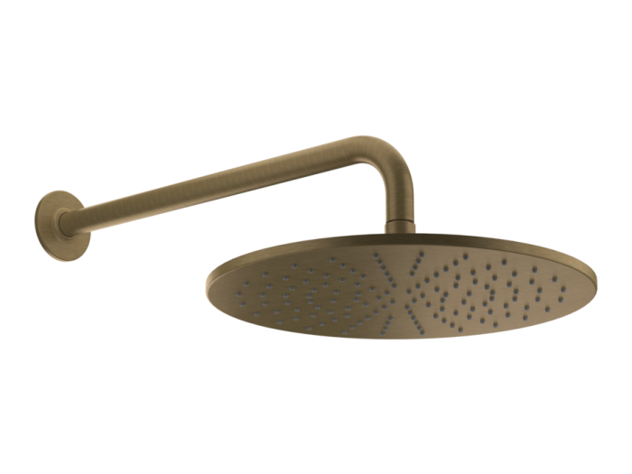 На изображении товар Верхний душ Gessi Inciso Ø300 мм, настенный, цвет Antique Brass от официального представителя в Москве