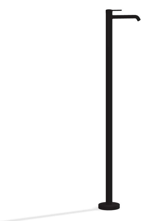 Смеситель для раковины Carlo Frattini Snap, напольный, однорычажный, с аэратором, глубина 195 мм, внешняя часть, цвет чёрный матовый - изображение 2