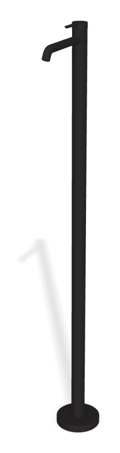 Смеситель для раковины Carlo Frattini Snap, напольный, однорычажный, с аэратором, глубина 195 мм, внешняя часть, цвет чёрный матовый