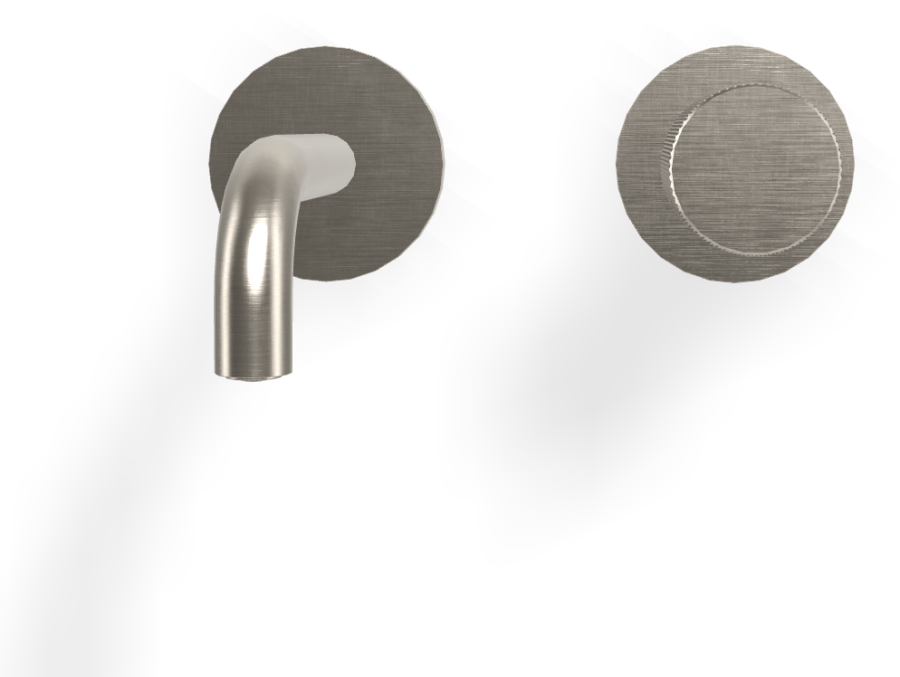 Смеситель для раковины Carlo Frattini Spillo Tech, ручка G Collection, настенный, с донным клапаном Click-Clack, излив 120 мм, внешняя часть, цвет никель брашированный - изображение 1