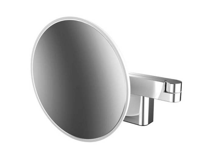 На изображении товар Зеркало косметическое, Emco Evo, Ø 209 мм, 3-х кратное увеличение, LED-подсветка, хром от официального представителя в Москве