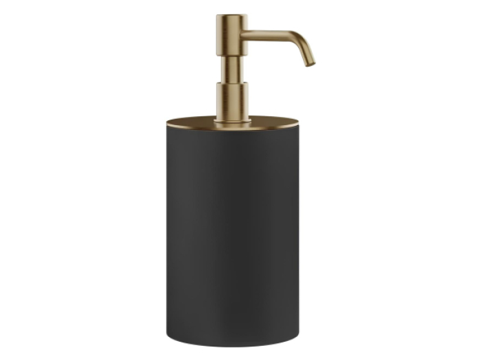 На изображении товар Дозатор Gessi Rilievo, настольный, цвет Black/Warm Bronze Brushed PVD от официального представителя в Москве