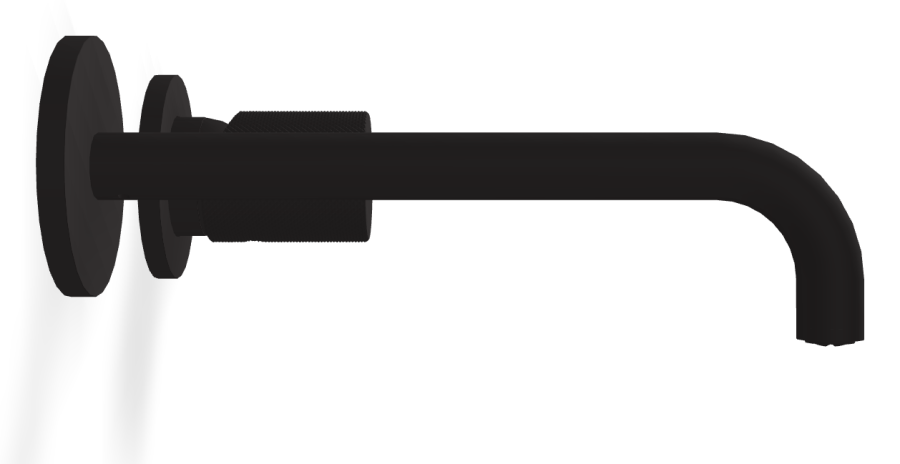 Смеситель для раковины Carlo Frattini Spillo Tech, ручка G Collection, настенный, с донным клапаном Click-Clack, излив 200 мм, внешняя часть, цвет чёрный матовый - изображение 2