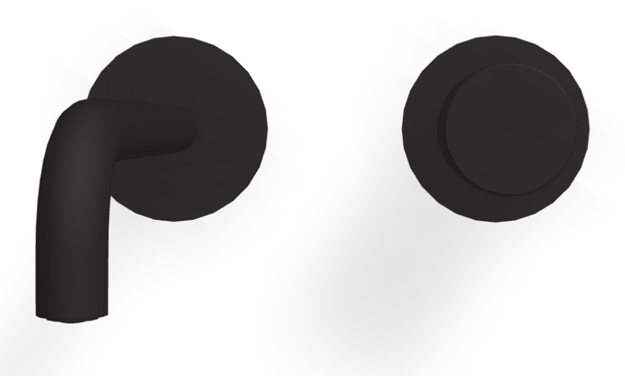 Смеситель для раковины Carlo Frattini Spillo Tech, ручка G Collection, настенный, с донным клапаном Click-Clack, излив 200 мм, внешняя часть, цвет чёрный матовый - изображение 1