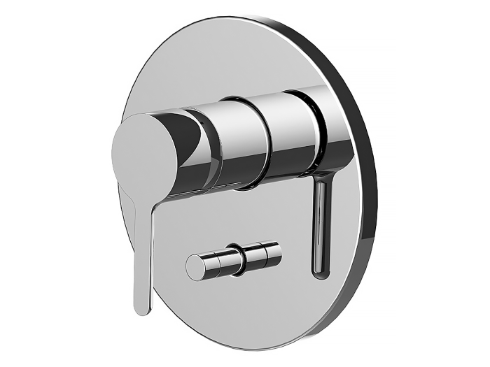 На изображении товар Cмеситель для ванны/душа Carlo Frattini Snap встраиваемый, с переключателем на 2 источника, внешняя часть, цвет, цвет хром от официального представителя в Москве