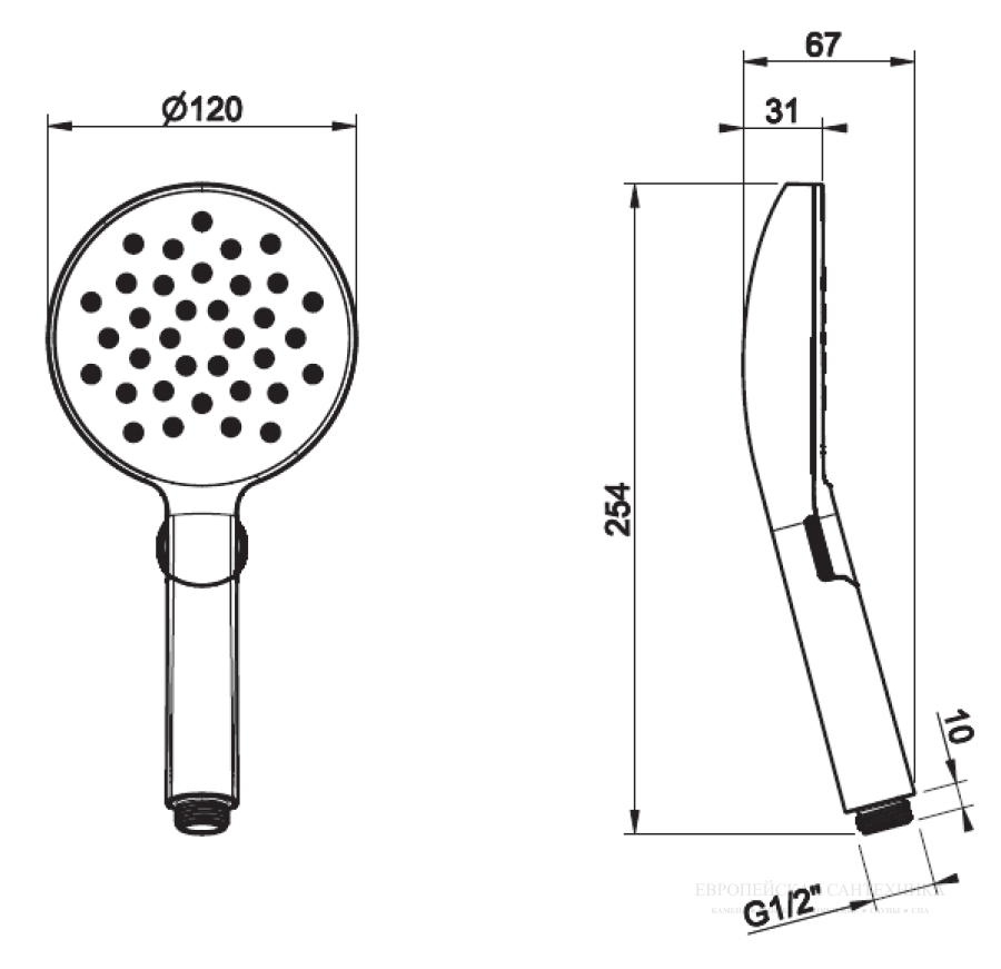 Ручной душ Gessi Technical Accessories, Ø120 мм, 3-х позиционный, цвет Finox Brushed Nickel - изображение 1