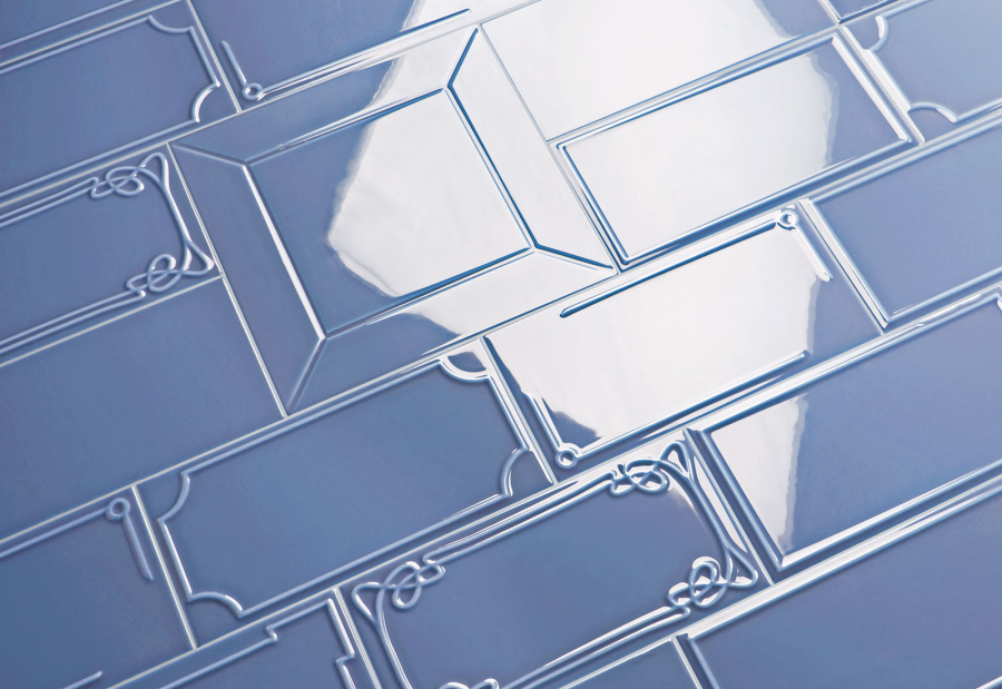 Etruria Керамическая плитка ART DÉCO 12.4X25 Vector Frame E China Blue - изображение 1