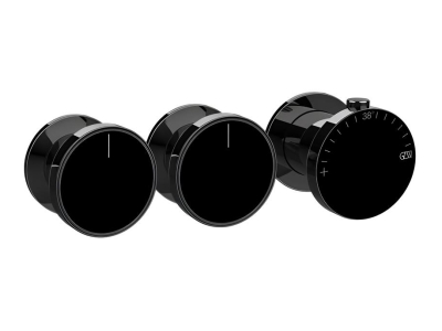 Термостат Gessi Origini, с 2 независимыми выходами, внешние части, цвет Black Metal PVD