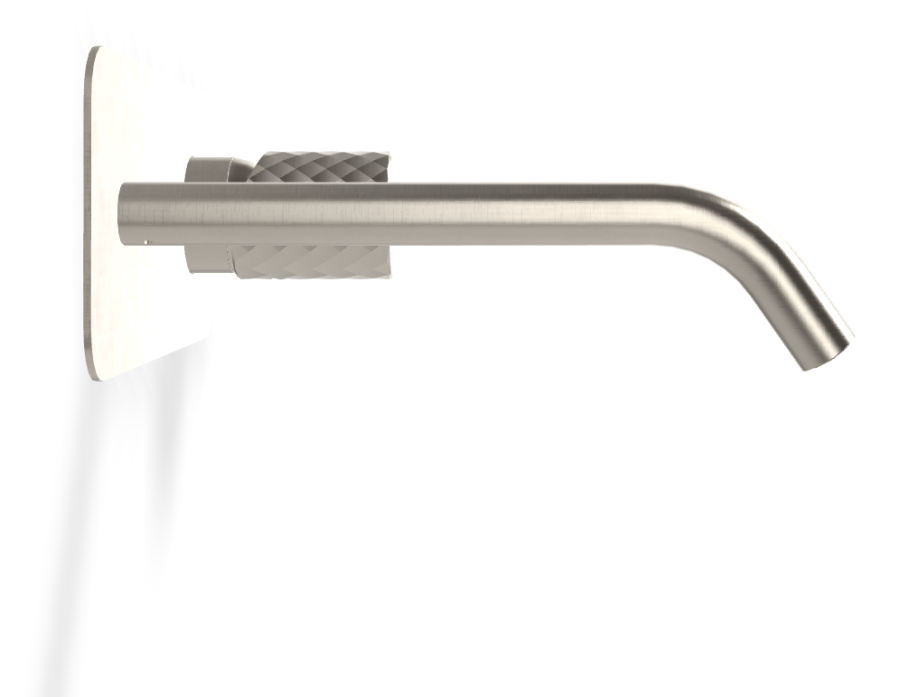 Смеситель для раковины Carlo Frattini Spillo Tech, настенный, с донным клапаном Click-Clack, излив 200 мм, внешняя часть, цвет никель брашированный - изображение 2