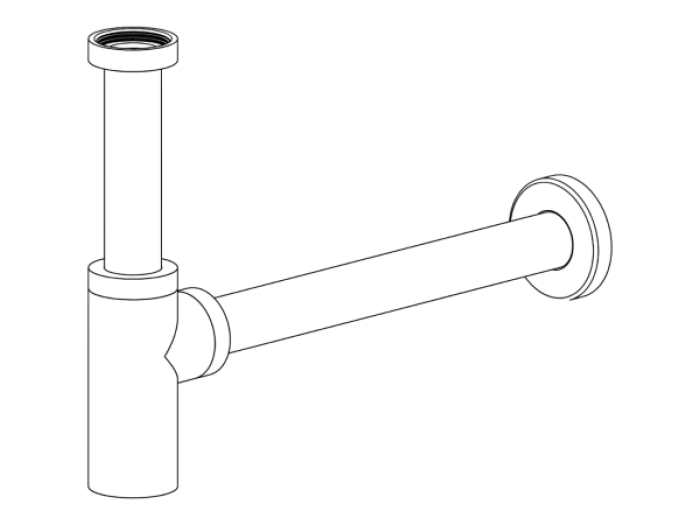 На изображении товар Сифон для раковины CeaDesign, сталь, цвет Black Diamond сатинированный от официального представителя в Москве