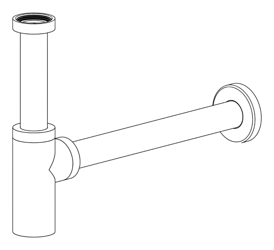 Сифон для раковины CeaDesign, сталь, цвет Black Diamond сатинированный
