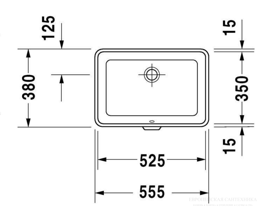 Раковина Duravit 2nd floor встраиваемая снизу, 525х350 мм, цвет белый с покрытием WonderGliss - изображение 2