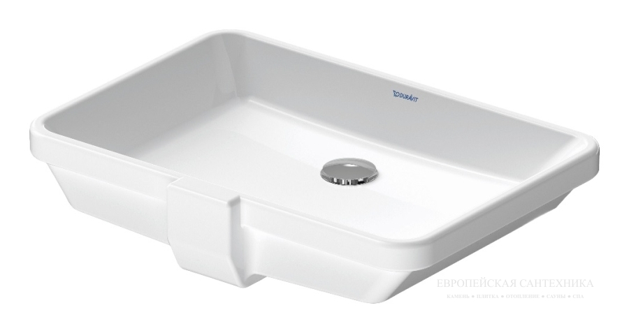 Раковина Duravit 2nd floor встраиваемая снизу, 525х350 мм, цвет белый с покрытием WonderGliss